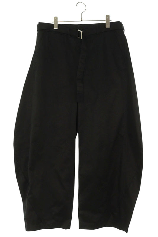 Sacai Cotton Wide Long Pants Black Size US 32