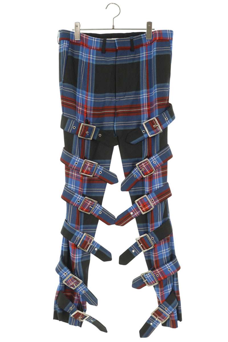CHARLES JEFFREY LOVERBOY Wool Bondage Trousers Blue Size 32