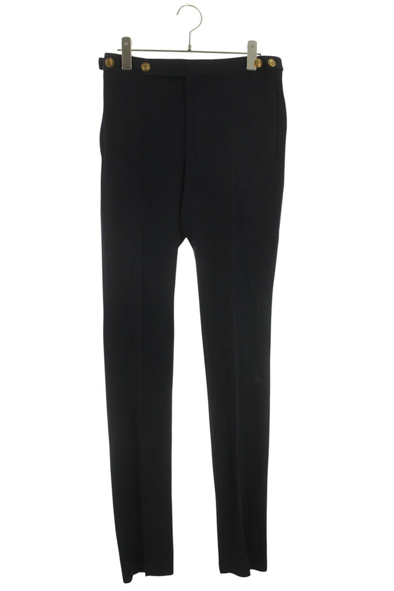 GIVENCHY Gold Button Wool Trousers Navy Size 32
