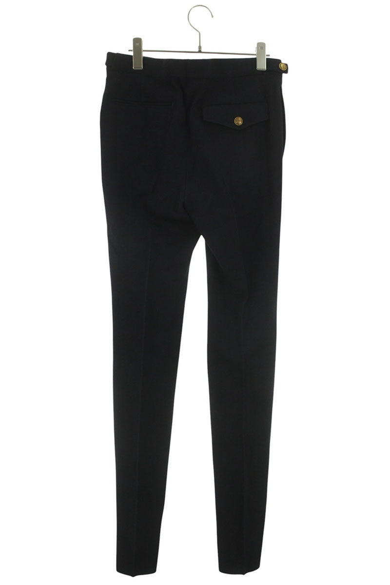GIVENCHY Gold Button Wool Trousers Navy Size 32