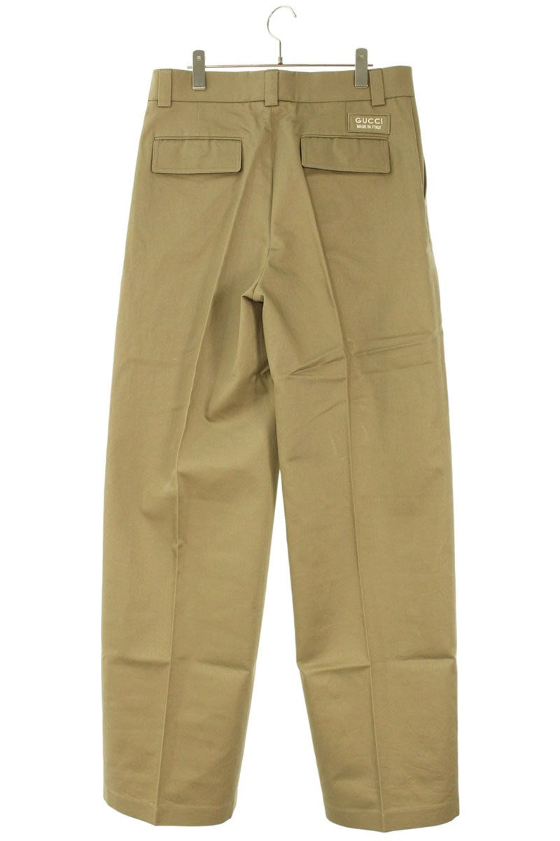 GUCCI 24AW Cotton Wide Leg Cargo Pants Beige Size 34