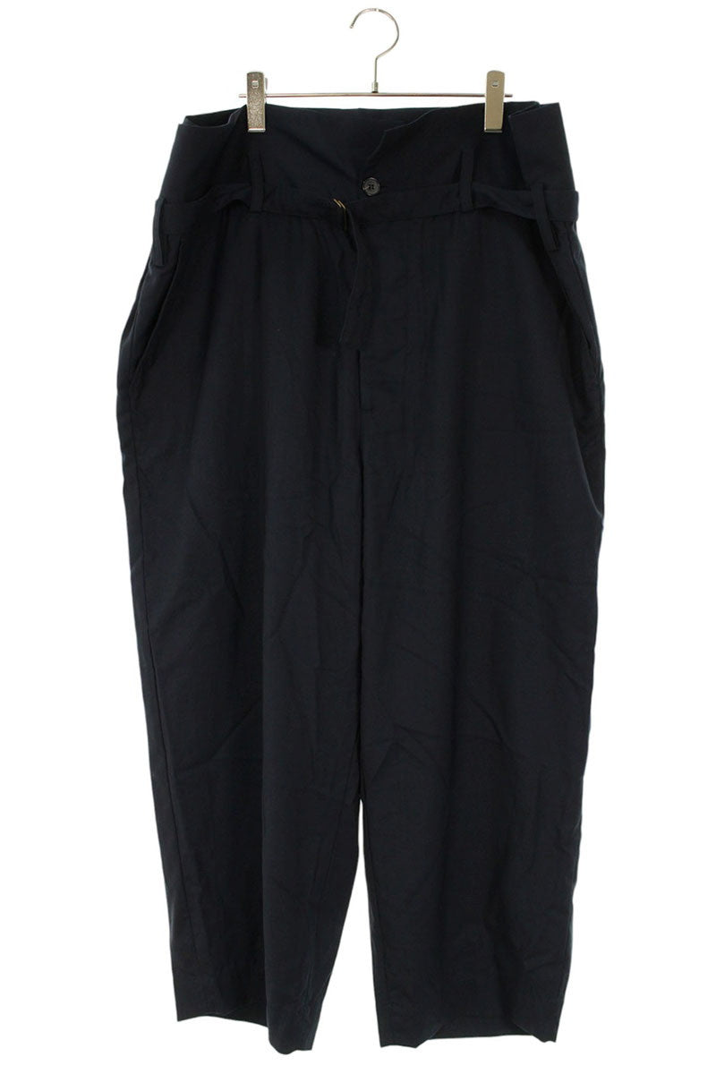 Marni Navy Wool Wide-Leg Trousers Button-Fly Size 34