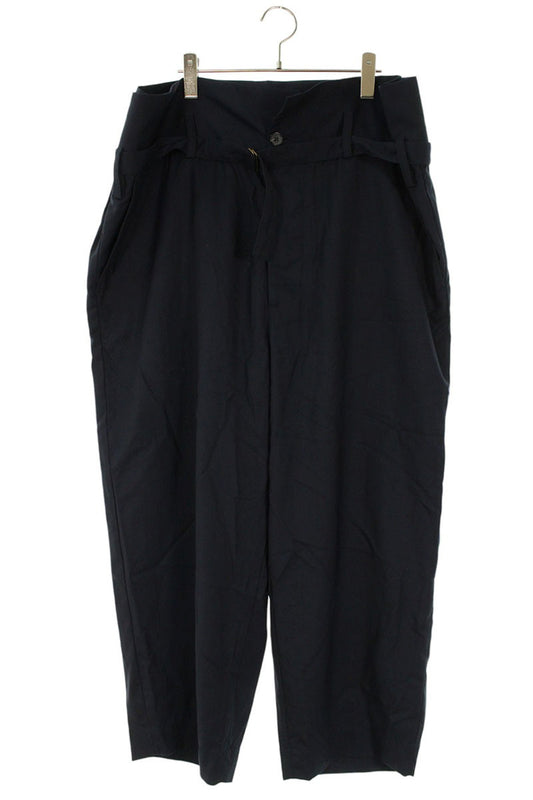 Marni Navy Wool Wide-Leg Trousers Button-Fly Size 34