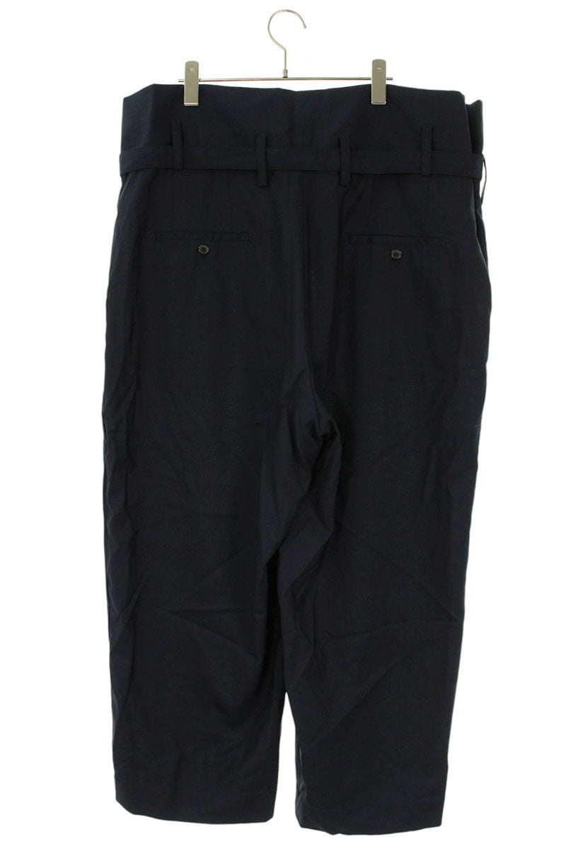 Marni Navy Wool Wide-Leg Trousers Button-Fly Size 34