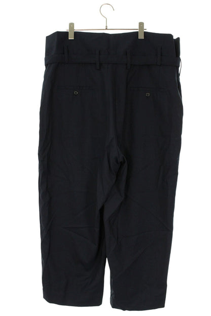 Marni Navy Wool Wide-Leg Trousers Button-Fly Size 34