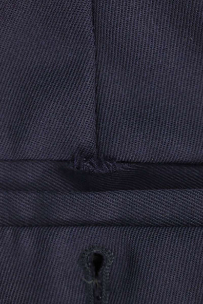 Prada Navy Virgin Wool Plain Trousers Size 32