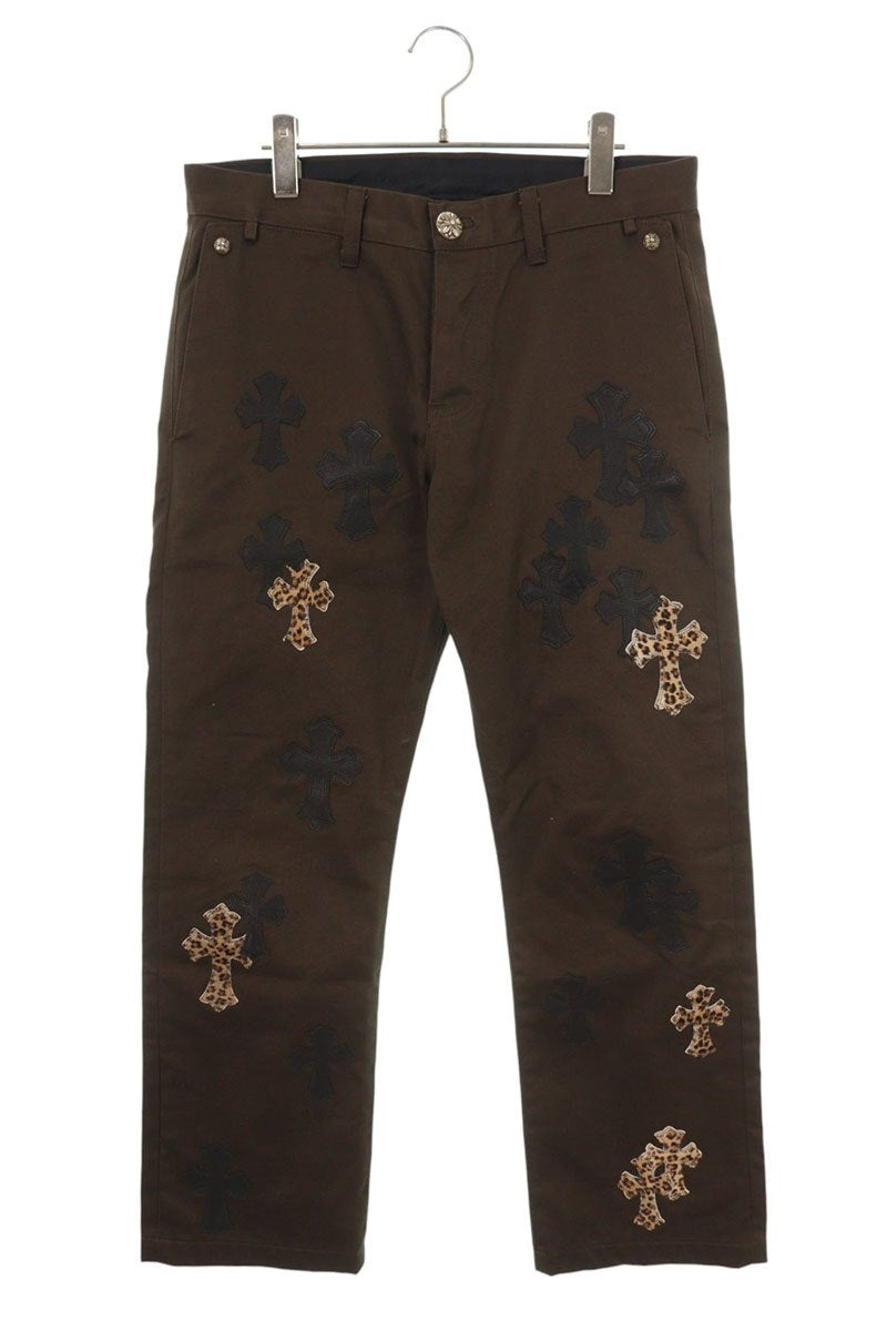 Chrome Hearts Cross Patch Leather Panel Chino Pants Size 32