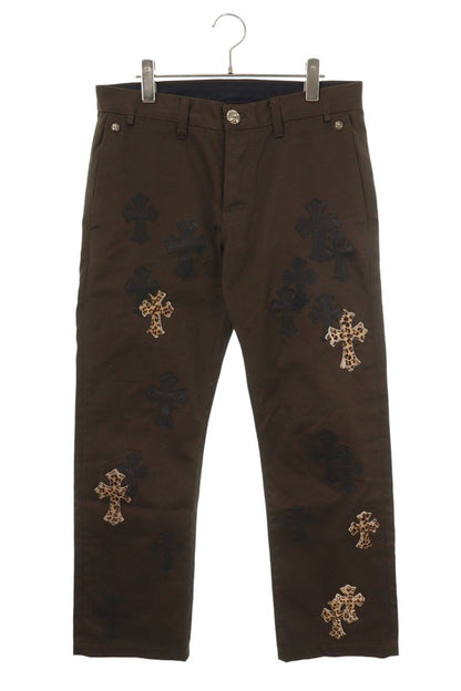 Chrome Hearts Cross Patch Leather Panel Chino Pants Size 32