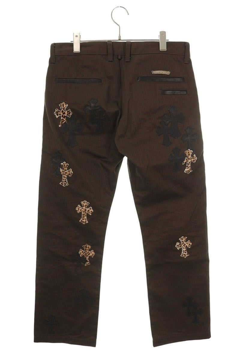 Chrome Hearts Cross Patch Leather Panel Chino Pants Size 32