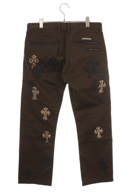 Chrome Hearts Cross Patch Leather Panel Chino Pants Size 32