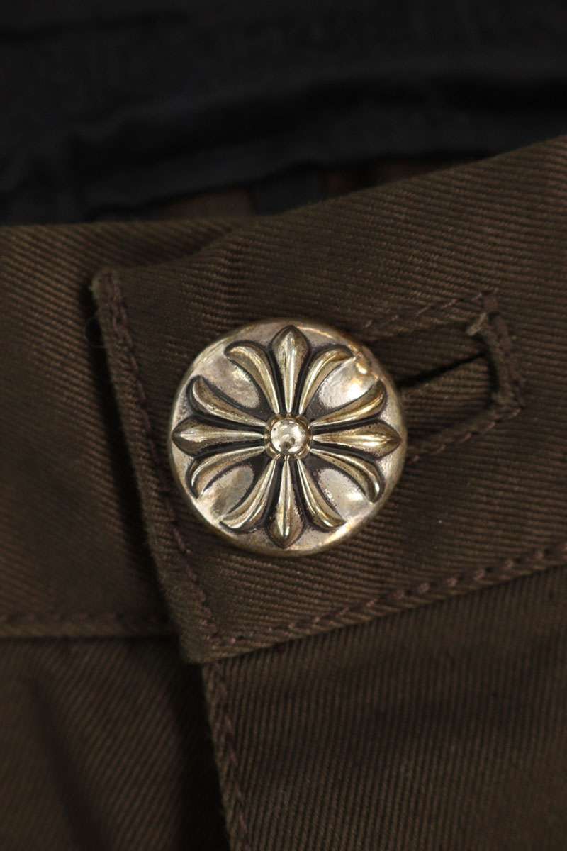 Chrome Hearts Cross Patch Leather Panel Chino Pants Size 32