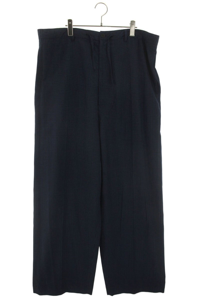BALENCIAGA Navy Check Wide Pants Size 30