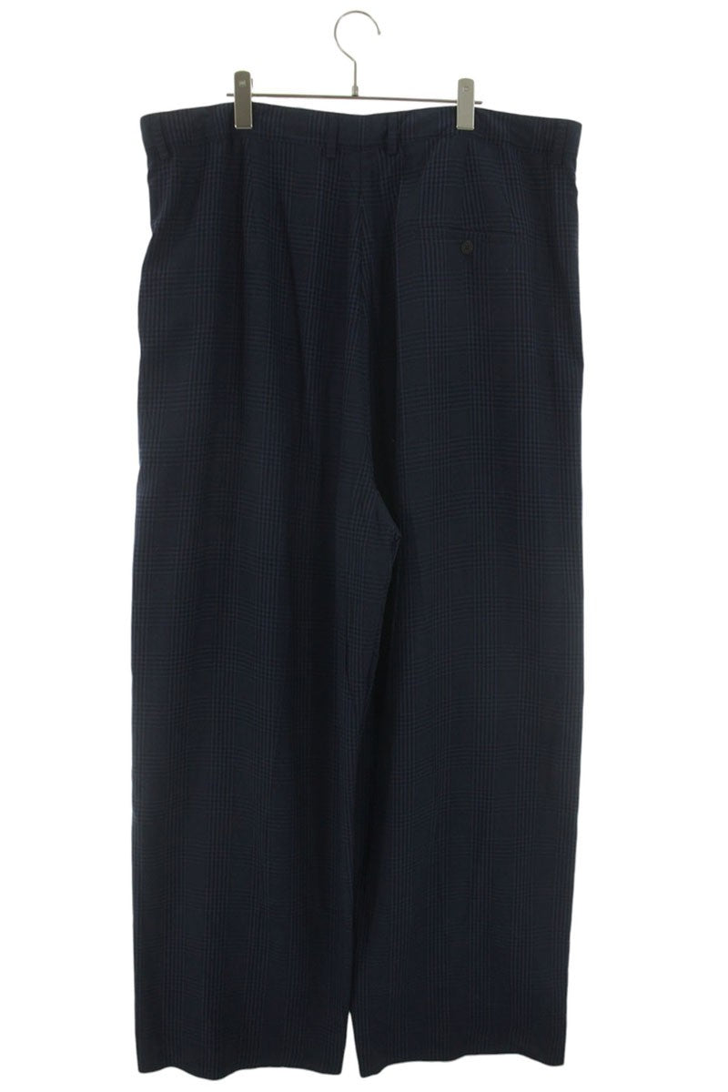 BALENCIAGA Navy Check Wide Pants Size 30