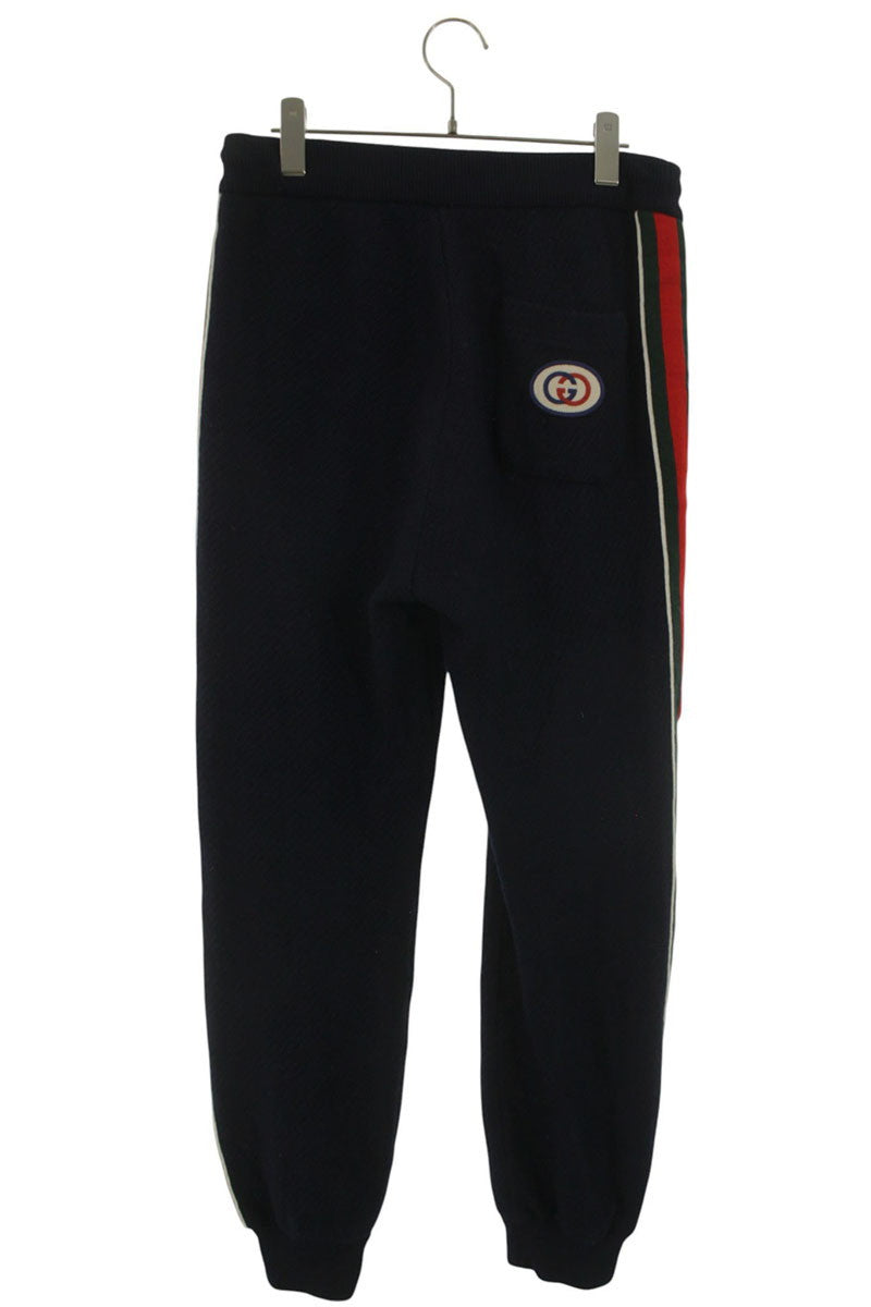 GUCCI Interlocking G Applique Wool Jersey Pants Size 30
