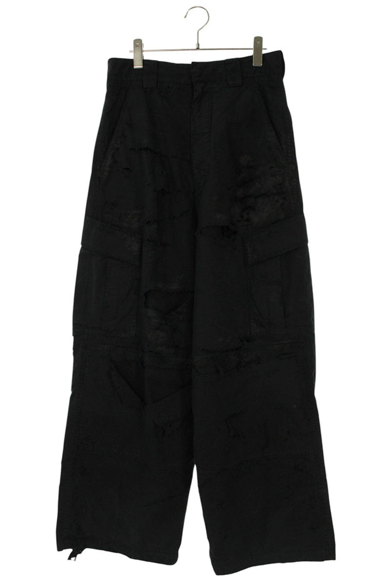 BALENCIAGA Distressed Large Cargo Pants Black Size XS