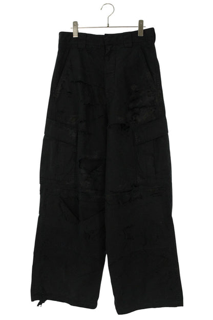 BALENCIAGA Distressed Large Cargo Pants Black Size XS
