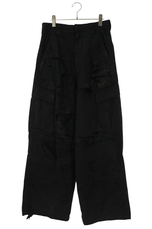 BALENCIAGA Distressed Large Cargo Pants Black Size XS