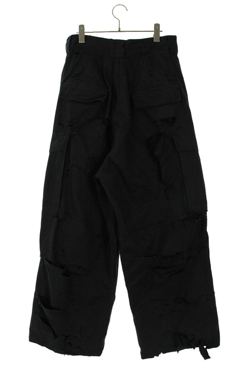 BALENCIAGA Distressed Large Cargo Pants Black Size XS