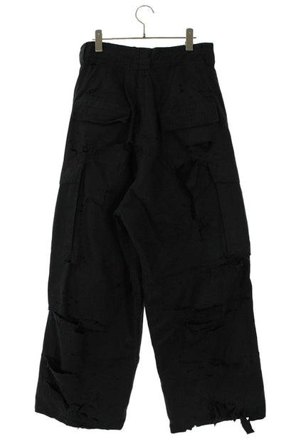 BALENCIAGA Distressed Large Cargo Pants Black Size XS