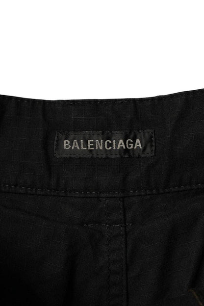 BALENCIAGA Distressed Large Cargo Pants Black Size XS