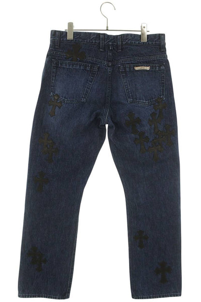 Chrome Hearts JEAN SL FLEURKNEE Cross Patch Denim Size 33