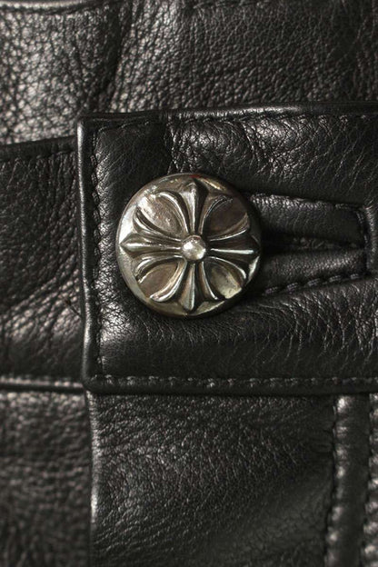 Chrome Hearts CARPENTER LTHR Double Knee Black Size 30