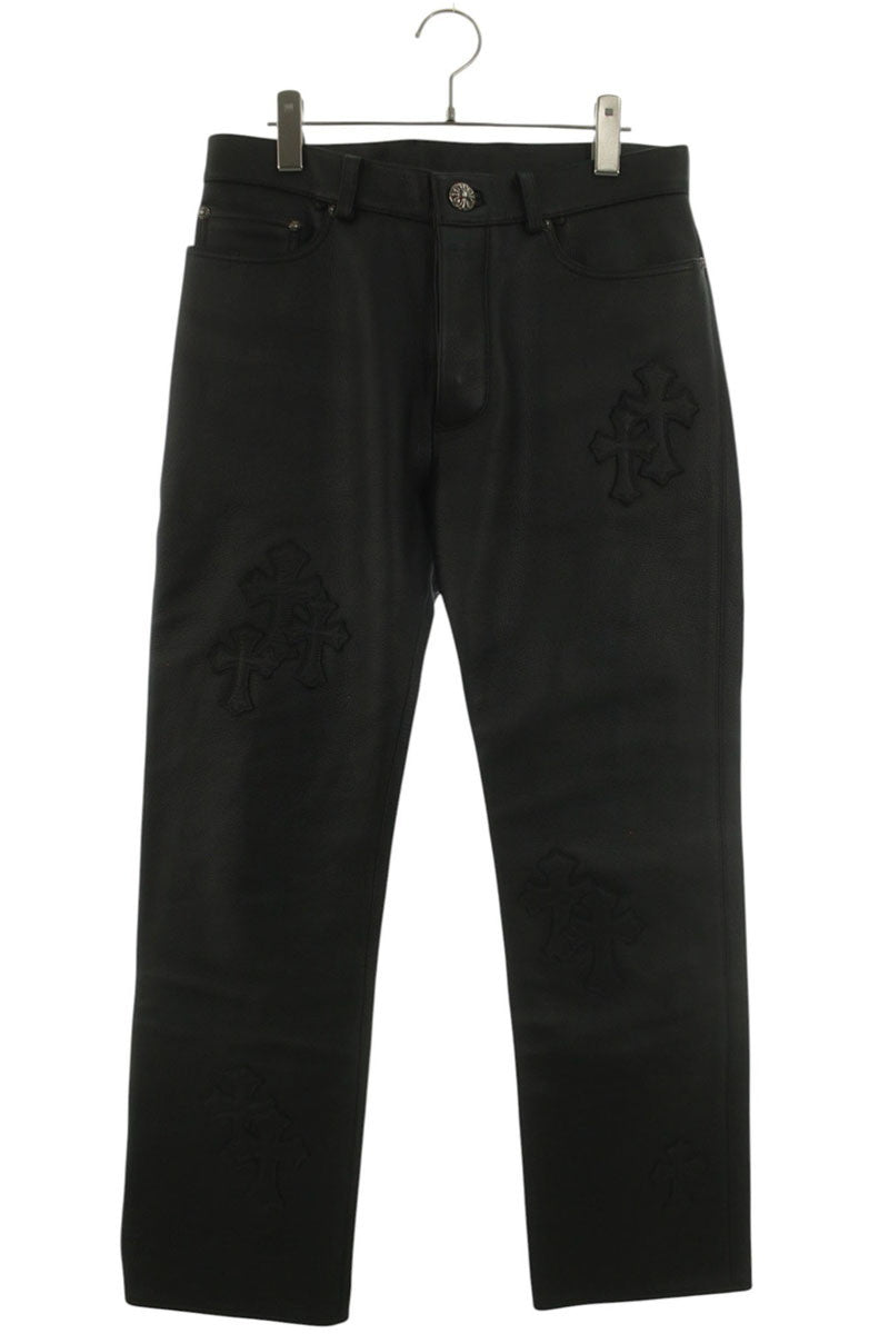 Chrome Hearts JEAN STRTLG LTHR Cross Patch Leather Size 31