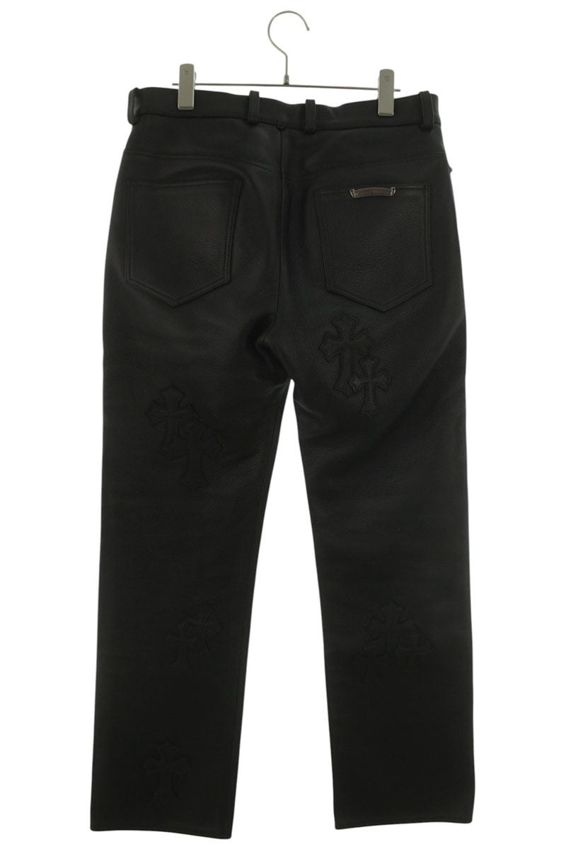 Chrome Hearts JEAN STRTLG LTHR Cross Patch Leather Size 31