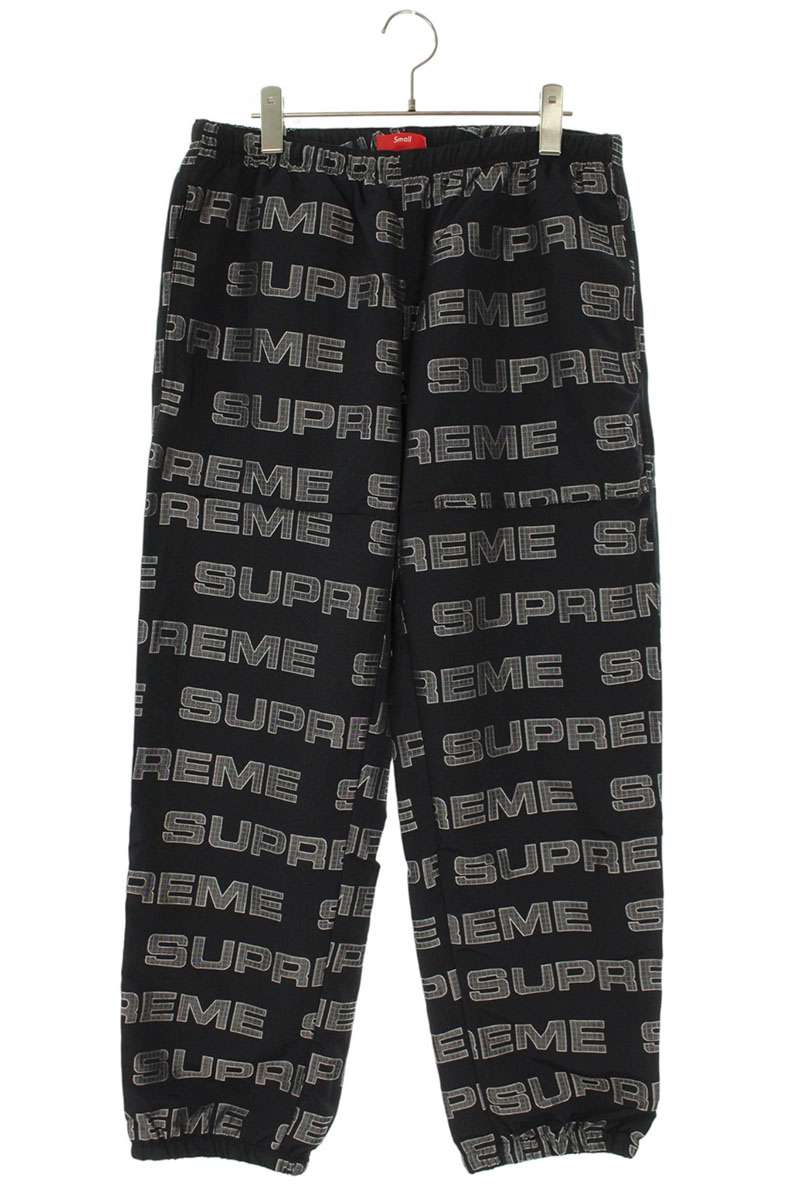 Supreme 21AW Logo Ripstop Track Pant Long Pants Black Size S
