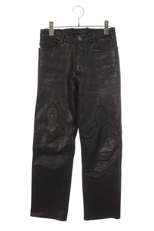 Chrome Hearts Crossball Button Flare Knee Leather Size 28