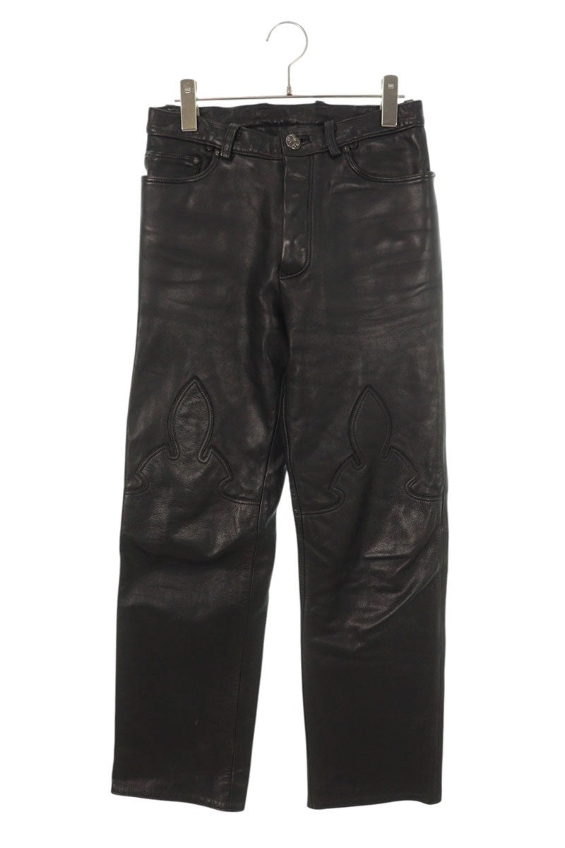 Chrome Hearts Crossball Button Flare Knee Leather Size 28