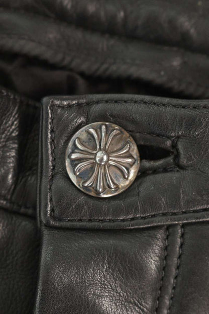 Chrome Hearts Crossball Button Flare Knee Leather Size 28