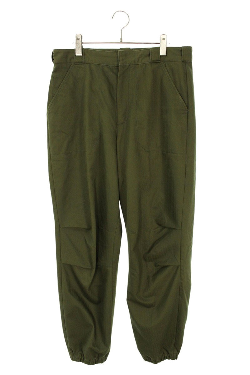 PRADA Triangle Logo Herringbone Pants Khaki Size 34