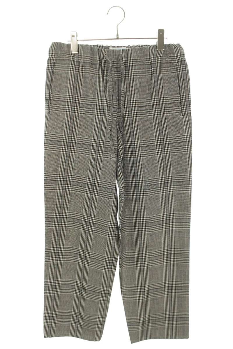 OVERCOAT Drawstring Glen Check Wool Pants Gray Size XS