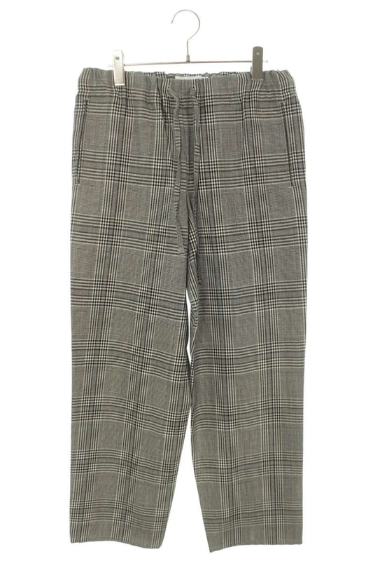 OVERCOAT Drawstring Glen Check Wool Pants Gray Size XS