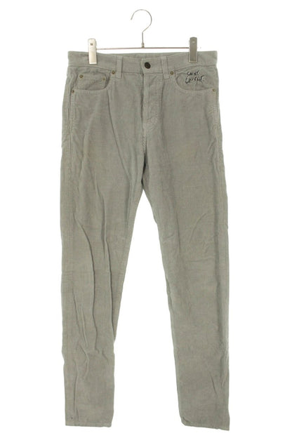 SAINT LAURENT PARIS Cotton Corduroy Pants Gray Size 28