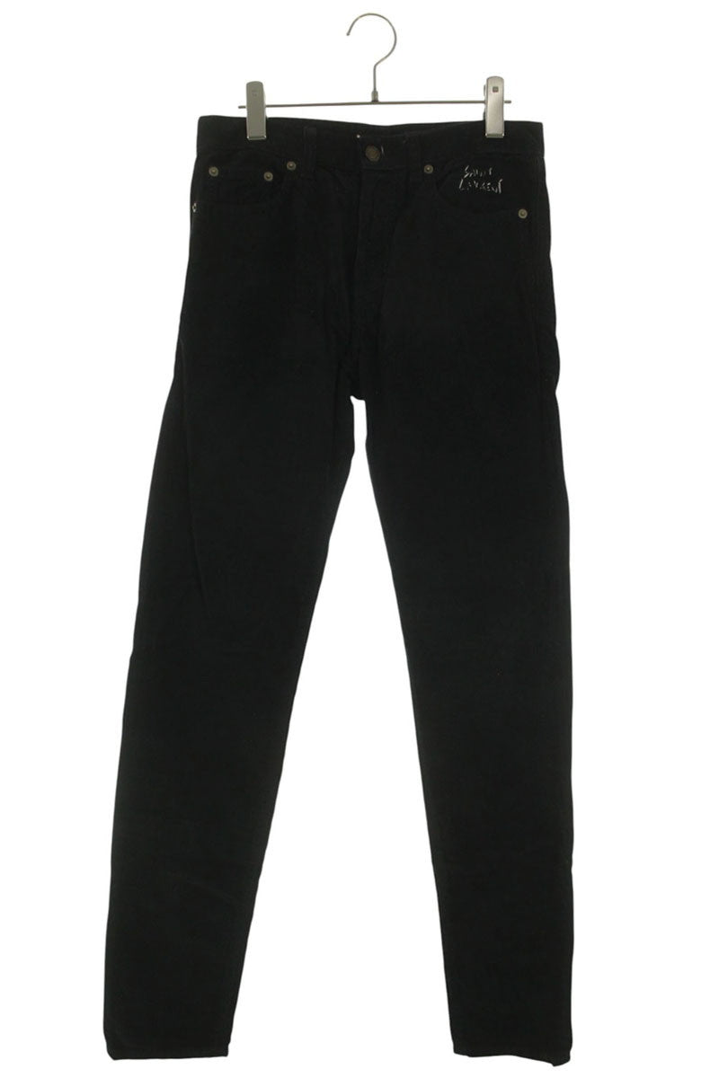 SAINT LAURENT PARIS Black Cotton Corduroy Button Fly Size 28