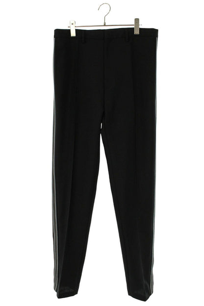 PRADA Triangle Plate Mohair Wool Slacks Black Size 33