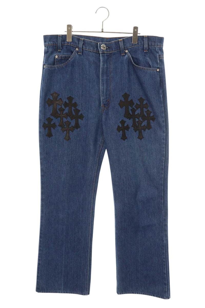Chrome Hearts Washed 517 Cross Patch Denim Pants Size 38