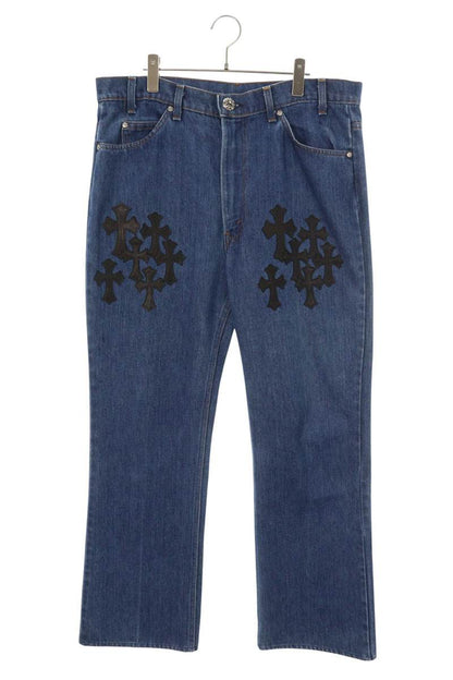 Chrome Hearts Washed 517 Cross Patch Denim Pants Size 38