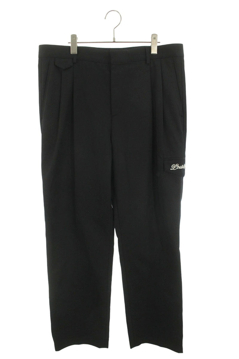 LOUISVUITTON Logo Cargo Cotton Pants Black Size 38