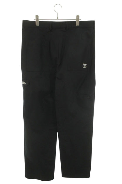 LOUISVUITTON Logo Cargo Cotton Pants Black Size 38
