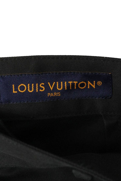 LOUISVUITTON Logo Cargo Cotton Pants Black Size 38
