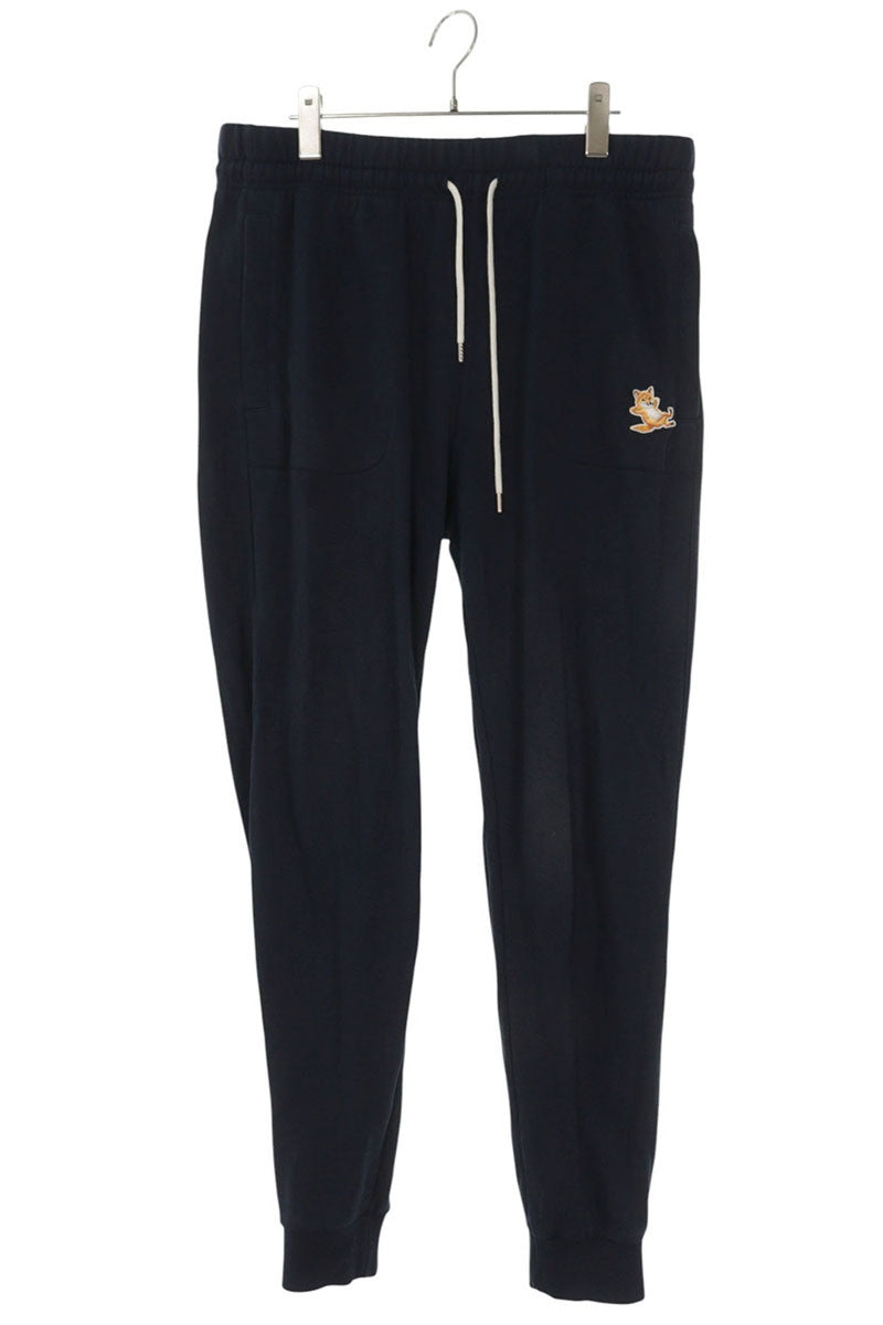 MAISON KITSUNE Logo Cotton Sweatpants Navy Size 34