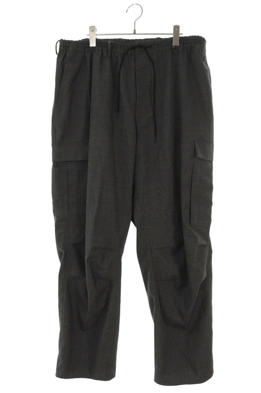 Y-3 Logo Print Drop Crotch Cargo Pants Gray Size 36