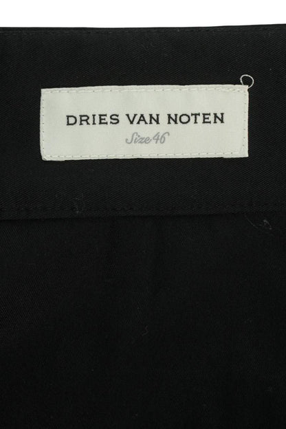 DRIES VAN NOTEN Black Pleated Wide Leg Pants Size 33