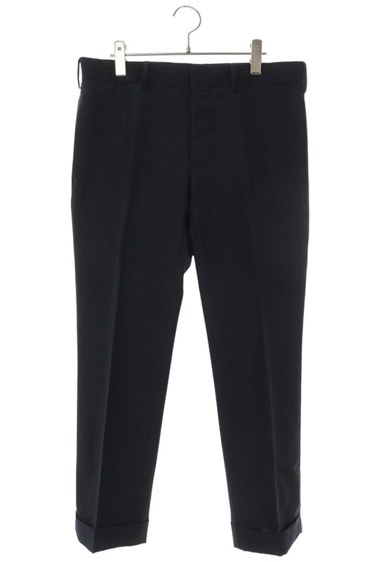 PRADA Logo Tag Mohair Blend Slacks Navy Size 33