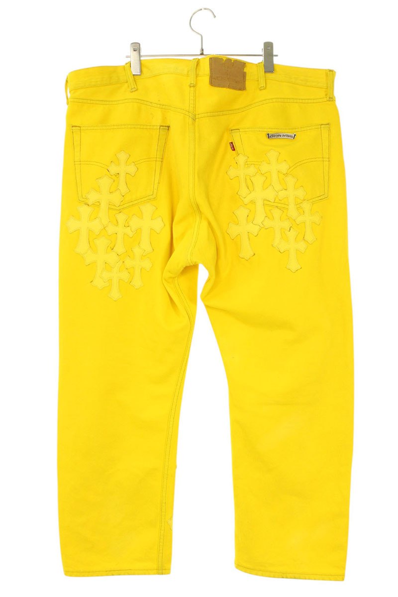 Chrome Hearts U VNTG JEAN YEL RED TAB Washed Denim Size 30