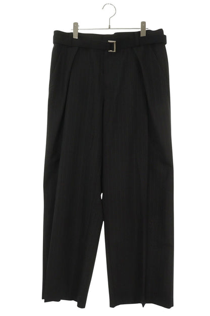 Sacai 26SS Black Belted Chalk Stripe Wool Blend Size 34