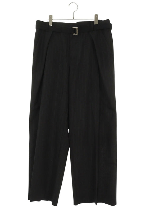 Sacai 26SS Black Belted Chalk Stripe Wool Blend Size 34